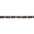 Tiger Eye Hexagon Chunky Beaded Bracelet in Sterling Silver, 8"