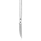 0.20 ctte Natural Diamond Fang Pendant in Sterling Silver, 24"