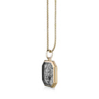 Lion's Head Medalion Pendant with 0.018 cttw Black Diamond in Yellow Gold Plated Sterling Silver, 24"