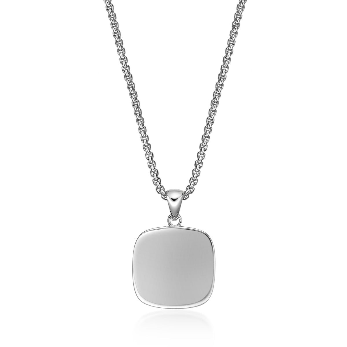 Lion's Head Medalion Pendant with Black Agate in Sterling Silver, 24"