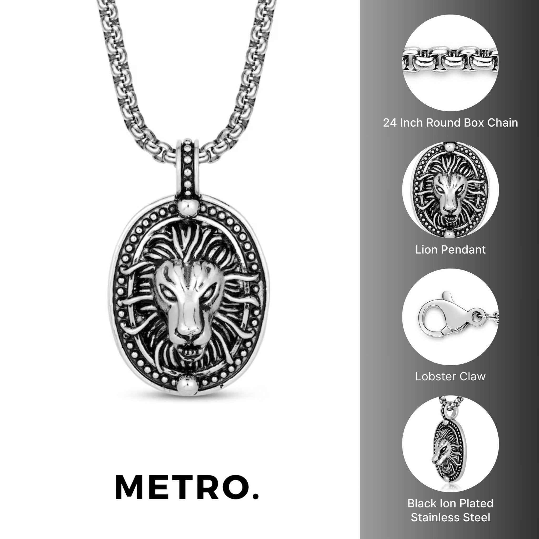Lion's Head Medalion Pendant