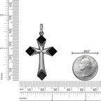 Sterling Silver Black Onyx Cross Pendant