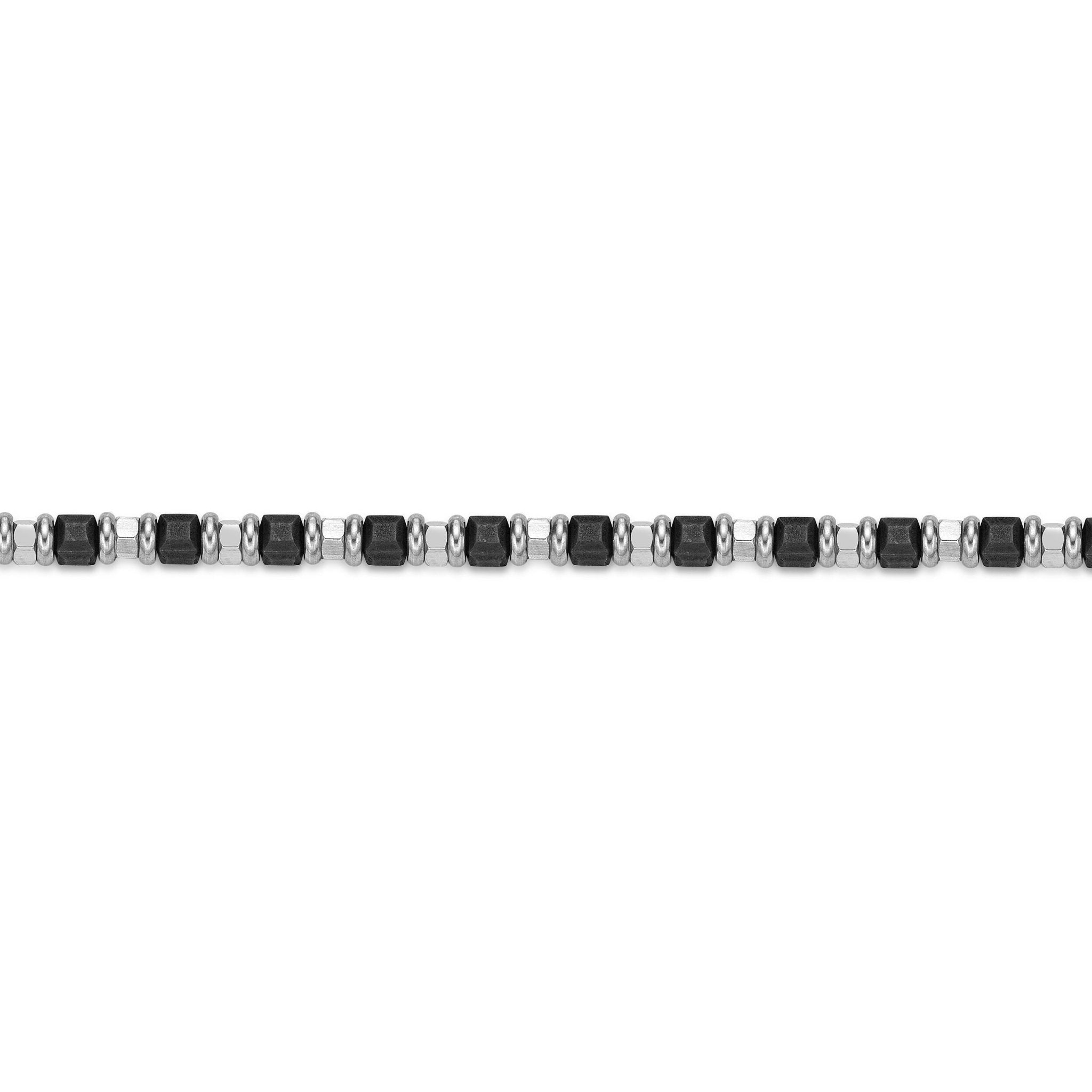 Black Ion Plated Bead Chain Bracelet