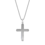 Ridged Cross Pendant in Stainless Steel