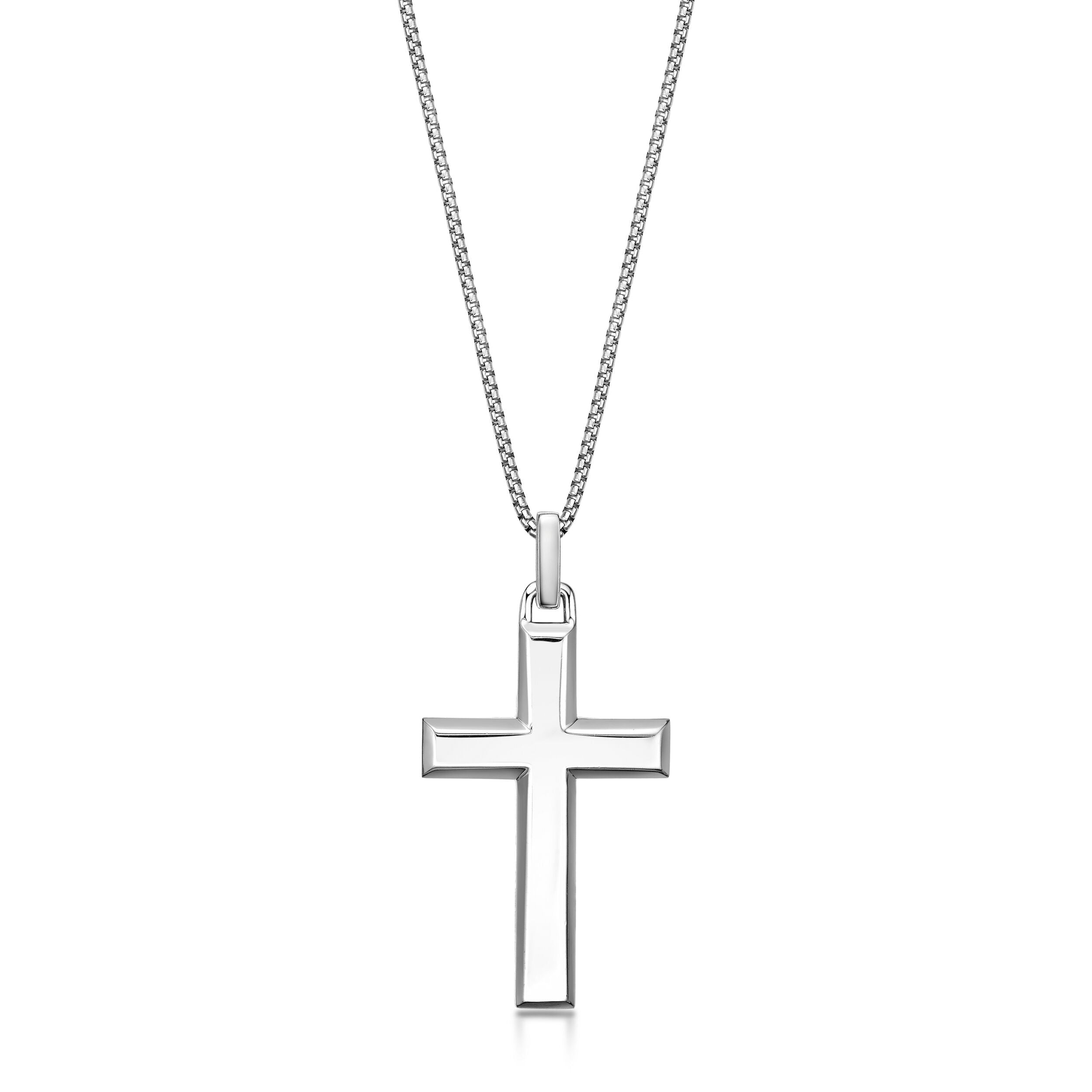 Sterling Silver Black Onyx Cross Pendant