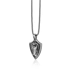Sterling Silver Snake Shield Pendant