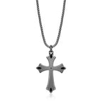 Sterling Silver Black Spinel Cross Pendant