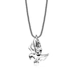 Sterling Silver Black Spinel Eagle Pendant