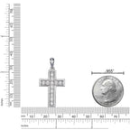 Sterling Silver Lab-Grown Diamond Outline Cross Pendant