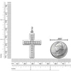 Sterling Silver Lab-Grown Diamond Outline Cross Pendant