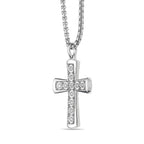 Sterling Silver Lab-Grown Diamond Flared Cross Pendant