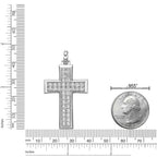 Sterling Silver Lab-Grown Diamond Pavé Cross Pendant