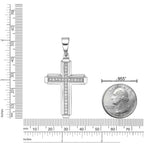 Sterling Silver Lab-Grown Diamond Cross Pendant