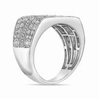 Sterling Silver Lab-Grown Diamond Diagonal Row Ring