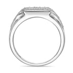 Sterling Silver Lab-Grown Diamond Cushion Cluster Ring