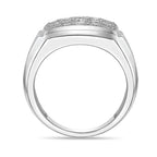 Sterling Silver Tiered Lab-Grown Diamond Cluster Ring