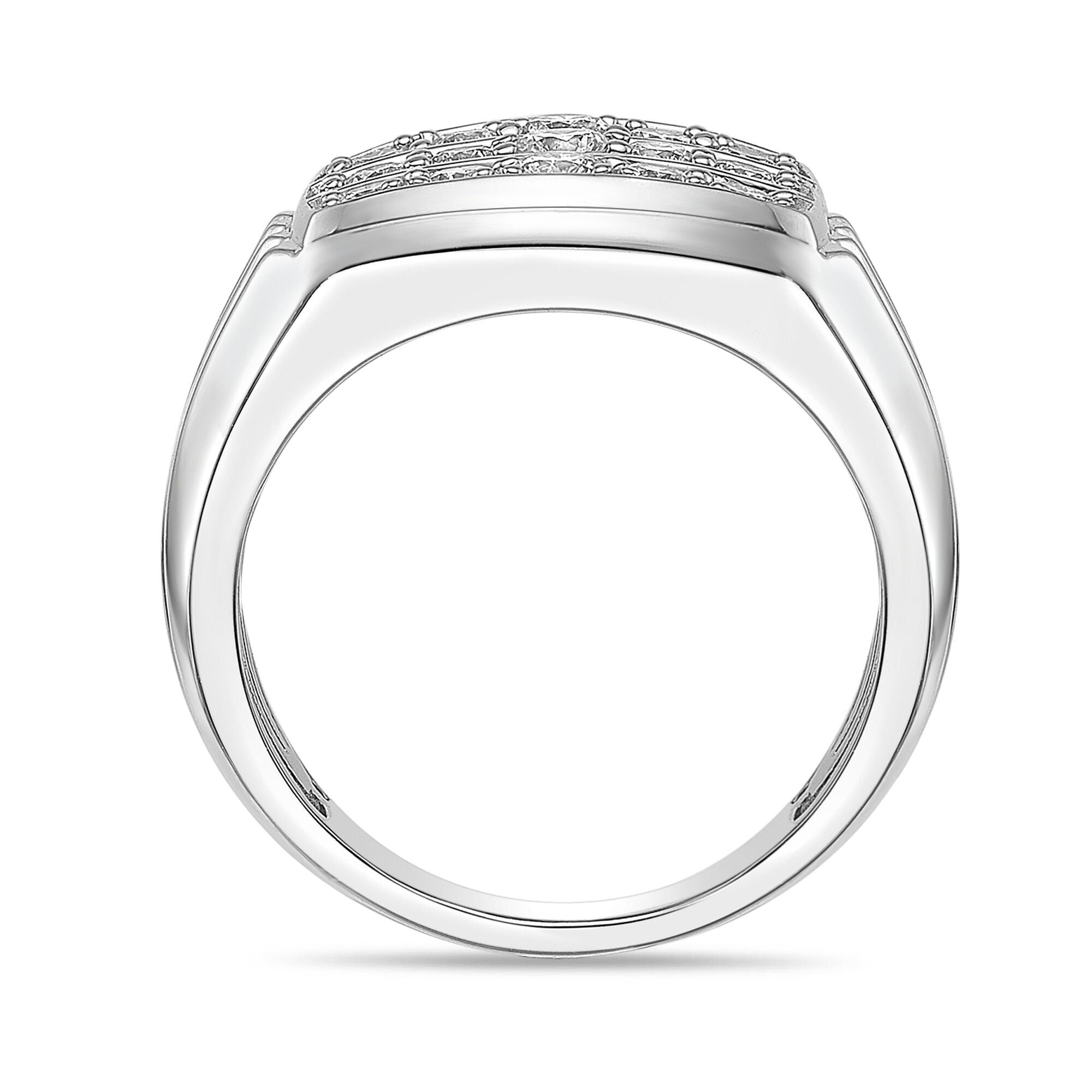 Sterling Silver Tiered Lab-Grown Diamond Cluster Ring