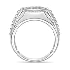 Sterling Silver Lab-Grown Diamond Cluster Ring