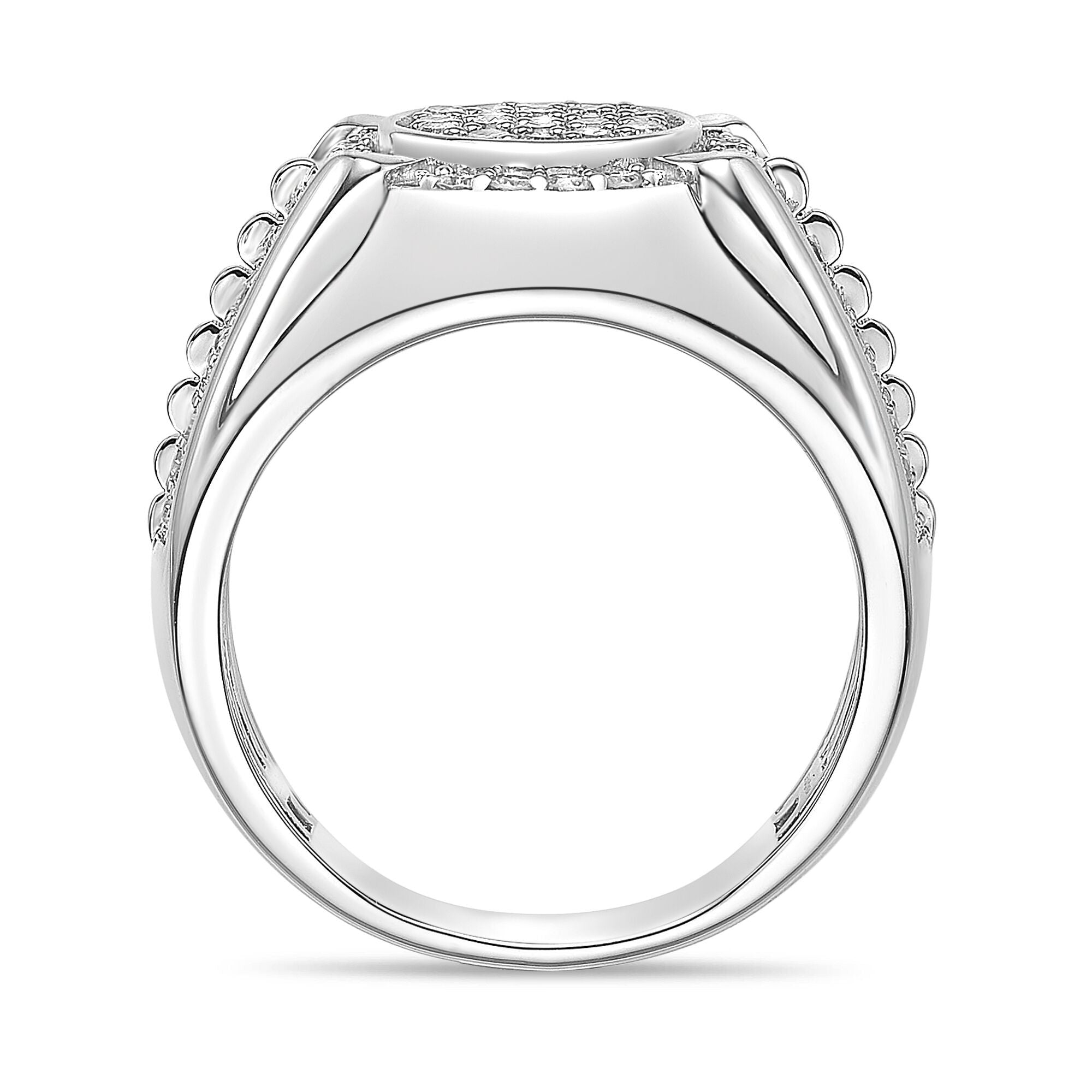 Sterling Silver Lab-Grown Diamond Cluster Ring