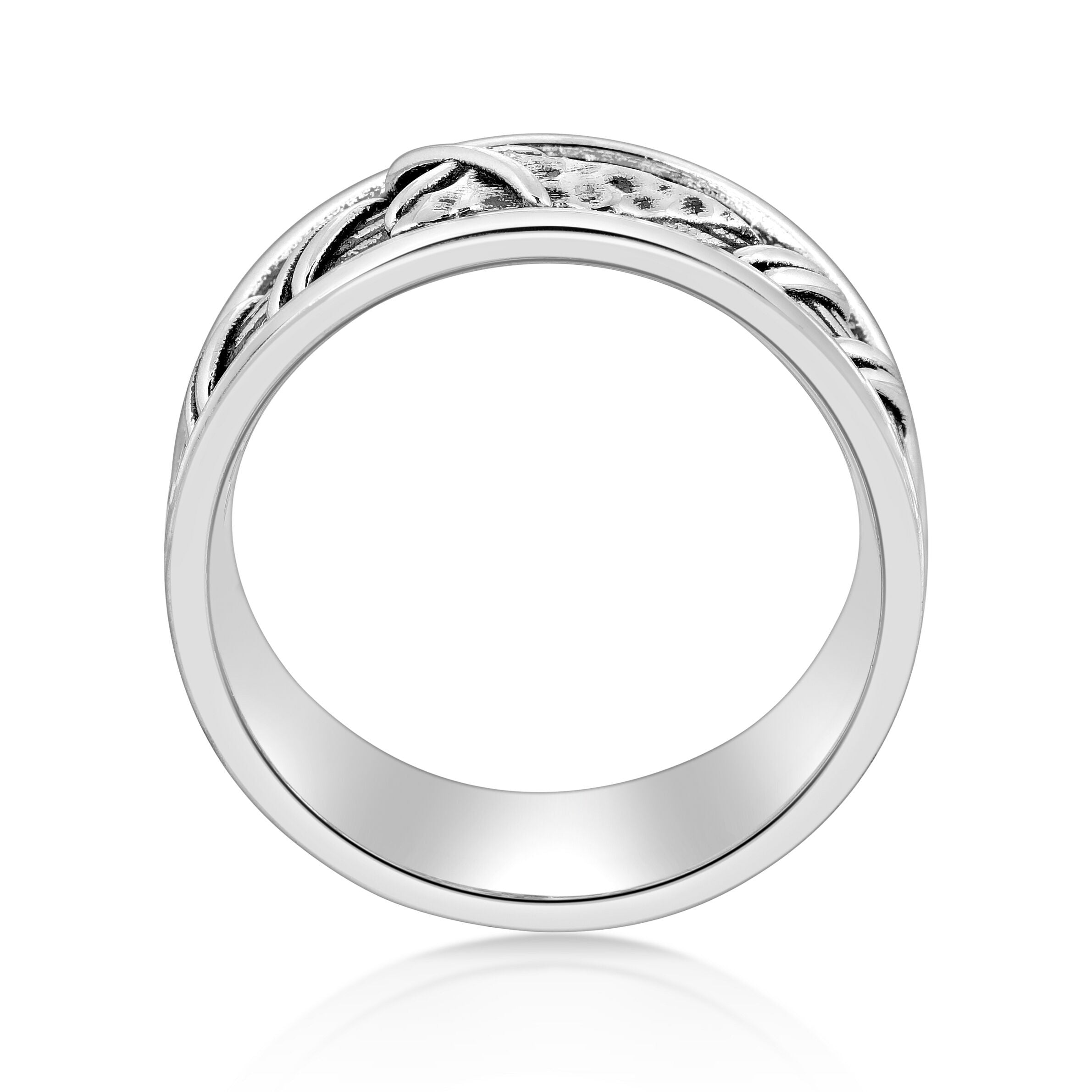 Oxidized Sterling Silver Arrow Band Ring