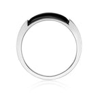 Sterling Silver Black Onyx Ring, Geometric Accents