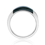 Sterling Silver Malachite Ring, Black Accent Inlay