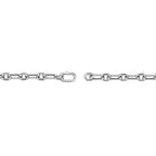 Black Spinel Paperclip Link Bracelet with Caribiner Hook in Sterling Silver, 8.5"