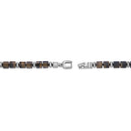 Tiger Eye Hexagon Chunky Beaded Bracelet in Sterling Silver, 8"