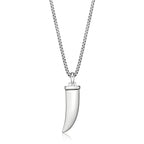 0.20 ctte Natural Diamond Fang Pendant in Sterling Silver, 24"