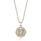 0.34 cttw Black and White Diamond Medallion Pendant in Yellow Gold Plated Sterling Silver, 24" 