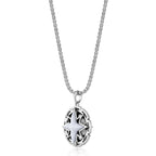 Reversible Black Onyx and Howlite Medalion Pendant in Sterling Silver, 24"