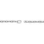 Paperclip Link Black Spinel Bracelet in Sterlin Silver, 8.5"
