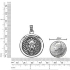 Lion's Head Round Medallion Pendant 