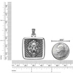 Lion's Head Square Medallion Pendant 