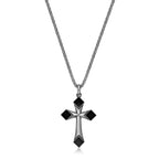 Sterling Silver Black Onyx Cross Pendant