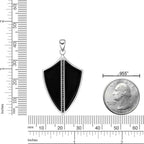 Sterling Silver Black Agate Sheild Pendant