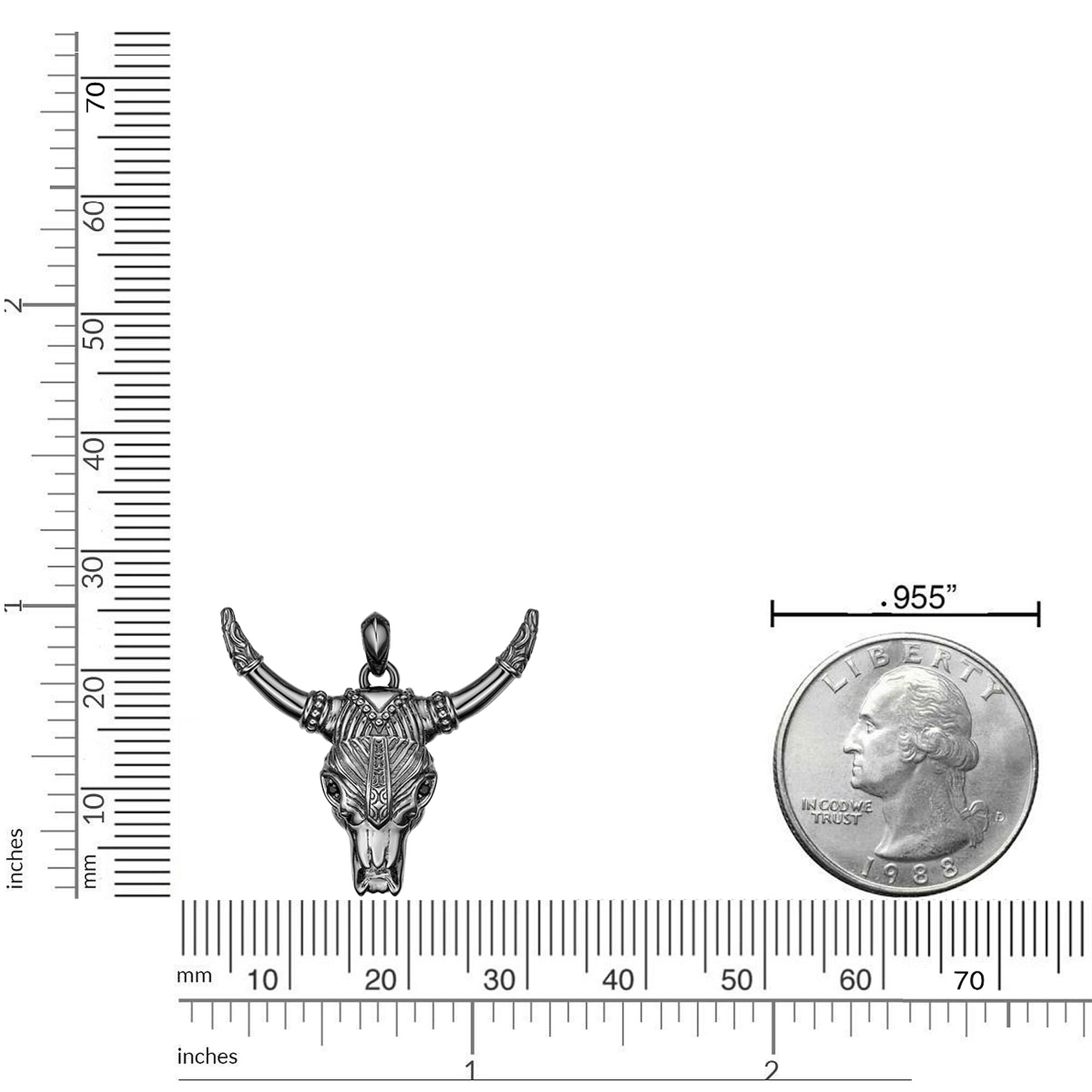 Sterling Silver Bull's Head Pendant