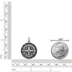 Sterling Silver Black Spinel Compass Pendant