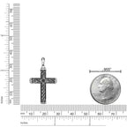 Sterling Silver Black Spinel Cross Pendant