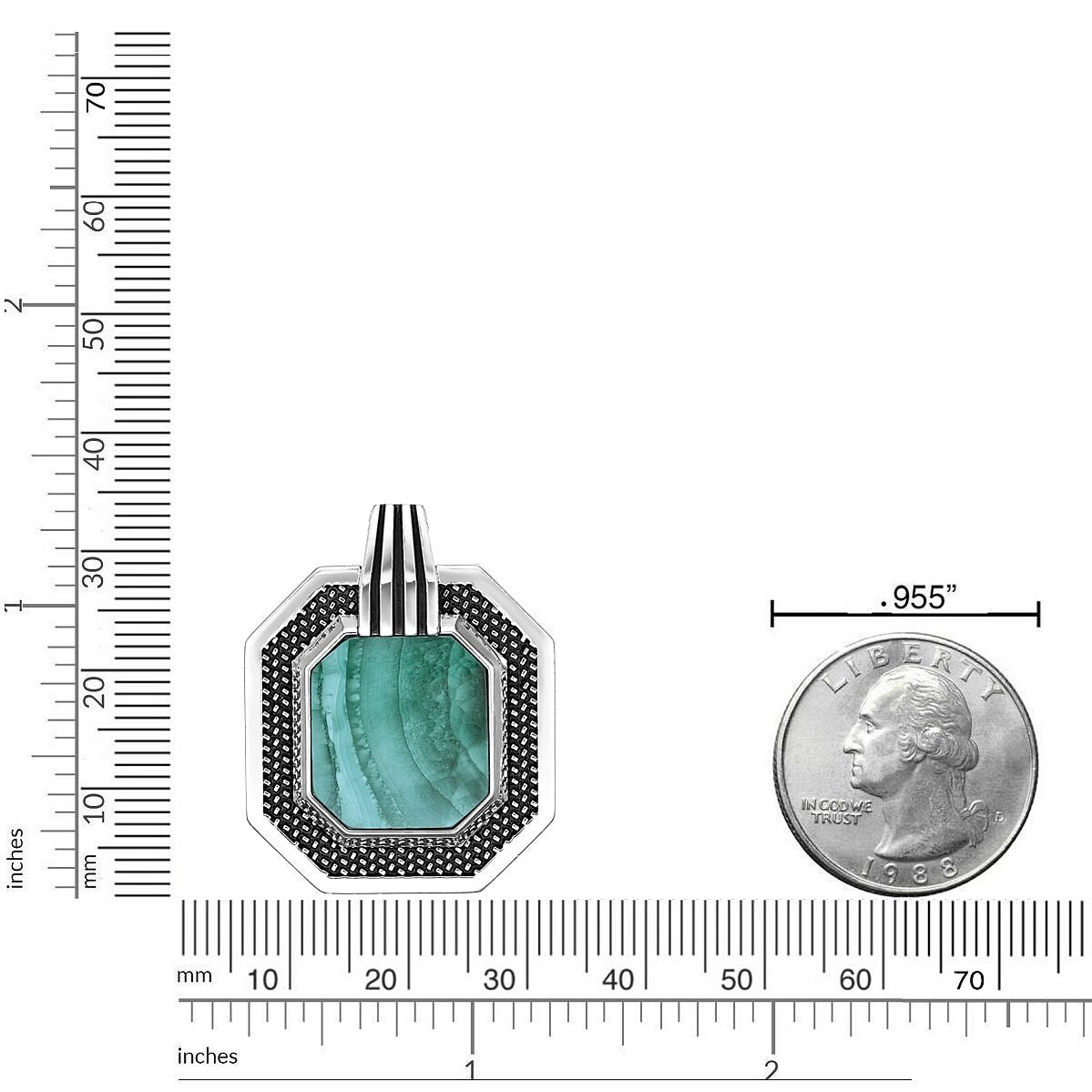 Sterling Silver Malachite Pendant