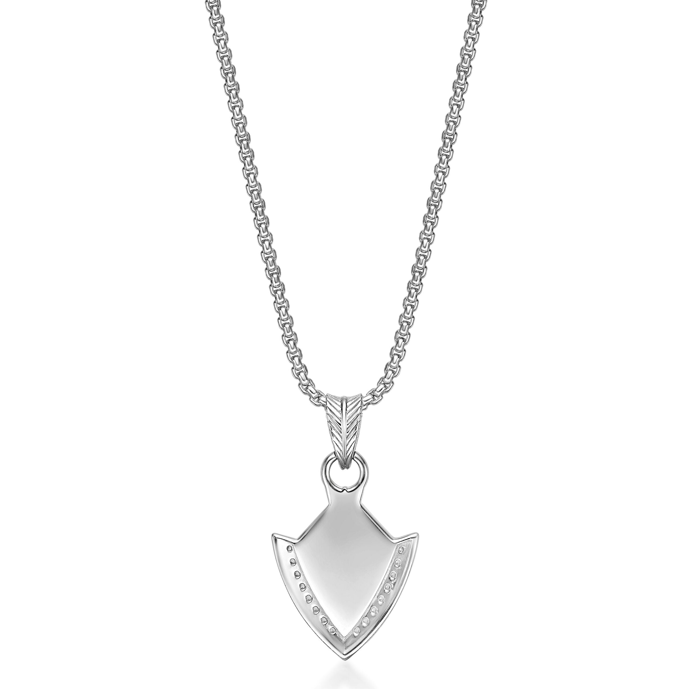 Sterling Silver Mother of Pearl Sheild Pendant