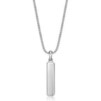 Sterling Silver Black Onyx Rounded Bar Pendant