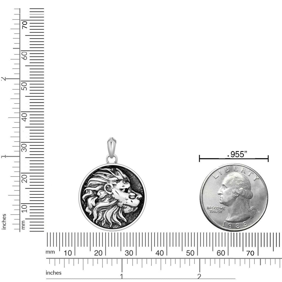 Sterling Silver Lion's Head Pendant