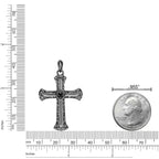 Sterling Silver Black Spinel Cross Pendant