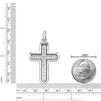 Sterling Silver Lab-Grown Diamond Framed Cross Pendant