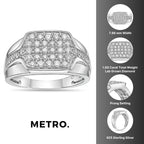Sterling Silver Lab-Grown Diamond Cushion Cluster Ring