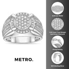 Sterling Silver Lab-Grown Diamond Cluster Ring