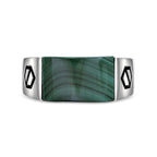 Sterling Silver Malachite Ring, Black Accent Inlay