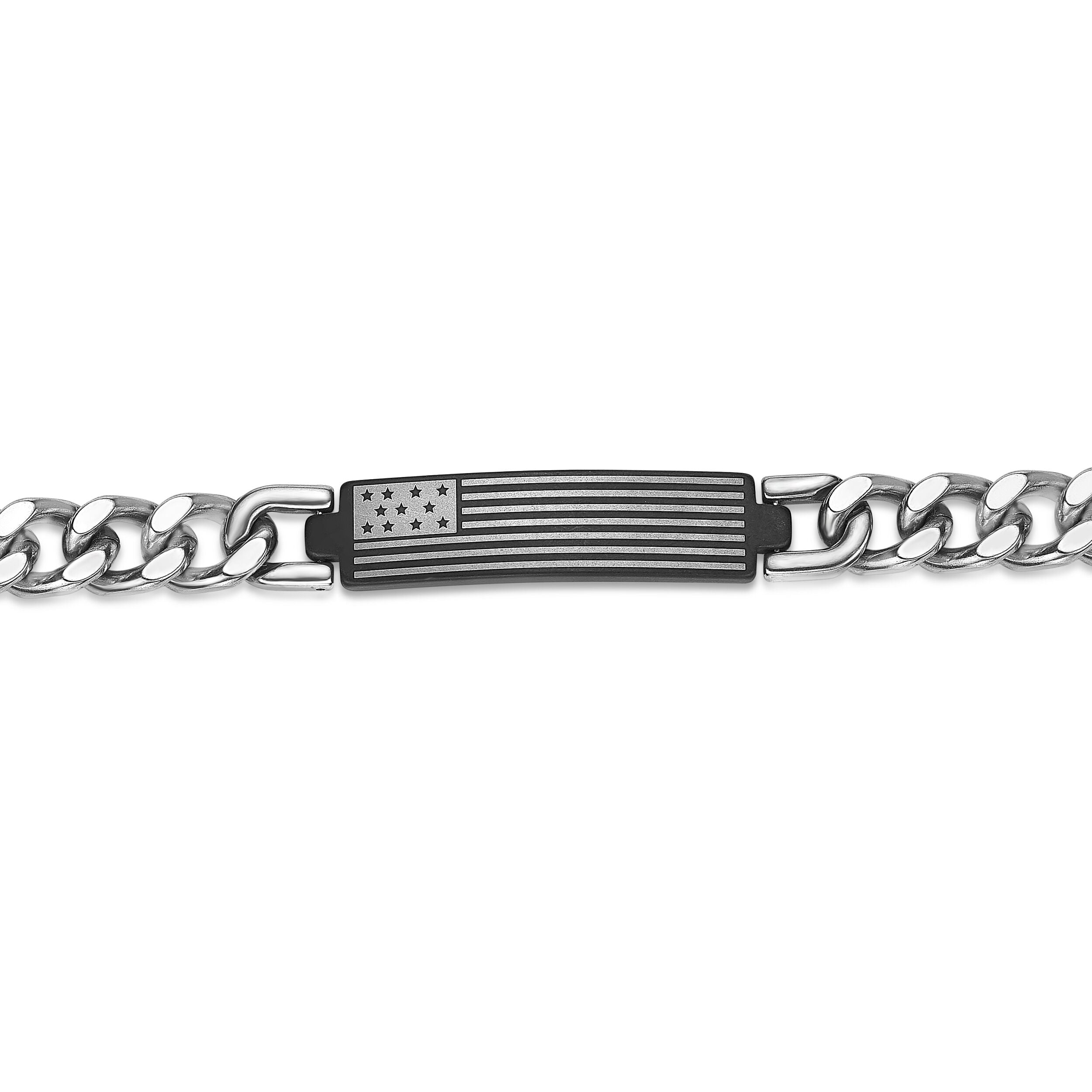 Americnan Flag Curb Bracelet