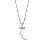 0.50 cttw Black Diamond Fang Pendant in Sterling Silver, 24"